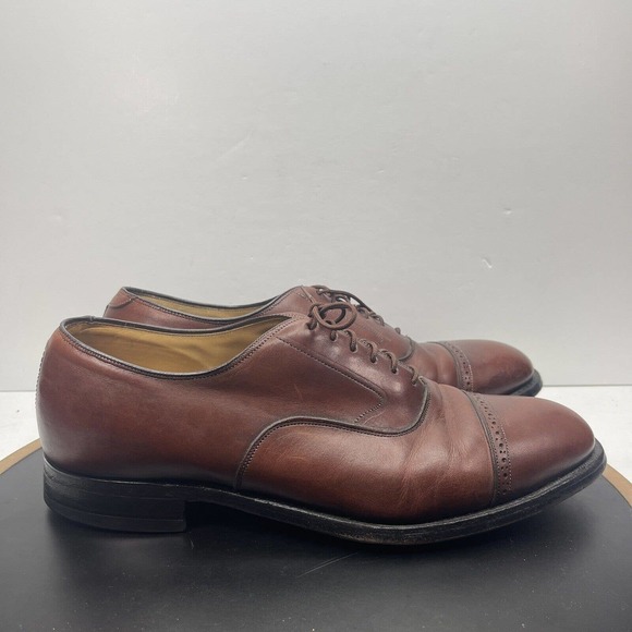 JOHNSTON‎ & MURPHY Flynch Cap Toe Calfskin Dress Shoes Brown Italy Men 11.5 main image 9